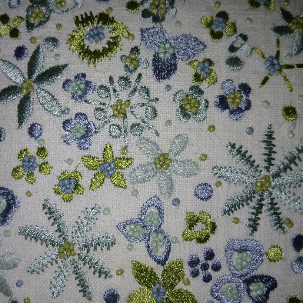 Pier 1 Beaded & Embroidered Floral Accent Pillow - 14 inches - Picture 4 of 10